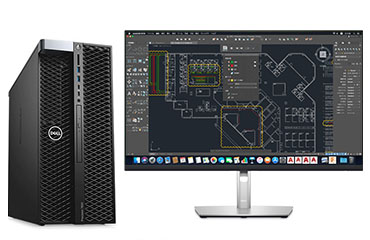 戴尔T7820工作站  CAD制图电脑（至强银牌 4214R, 2.4GHz, 12核丨32GB DDR4 内存丨1TB 固态+2TB 机械硬盘丨NVIDIA Quadro P2200，5GB显卡丨27英寸 2K显示器）