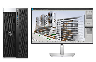 三维建筑设计师电脑 戴尔T7920工作站（至强金牌 5220R, 2.2GHz, 24核丨128GB, DDR4 内存丨1TB 固态+4TB, 机械硬盘丨NVIDIA RTX A2000, 6GB显卡丨27英寸显示器）