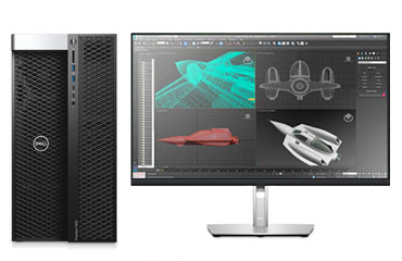 三维建模渲染电脑配置  戴尔T7920工作站（至强金牌 6226R, 2.9GHz, 16核丨128GB, DDR4 内存丨1TB 固态+8TB, 机械硬盘丨AMD Pro W5700, 8GB显卡丨27英寸显示器）