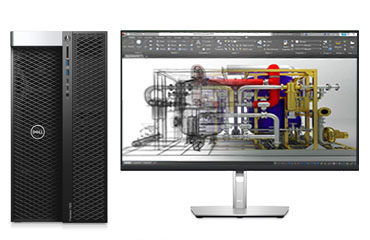 CAD/CAE/CAM工业设计电脑  戴尔T7920工作站 （至强金牌 6242R, 3.1GHz, 20核丨128GB, DDR4 内存丨1TB 固态+8TB 机械硬盘丨RTX 4000, 8GB显卡丨27寸显示器）