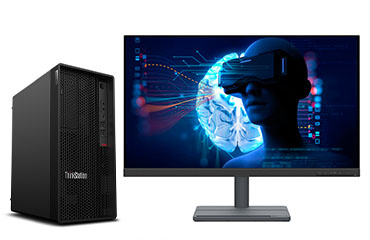 VR/AR虚拟仿真教学计算机电脑 联想P360工作站（英特尔酷睿 i9-12900K, 16核丨64GB DDR5 内存丨512GB 固态+4TB 机械硬盘丨RTX 3080 10GB显卡丨27寸显示器）