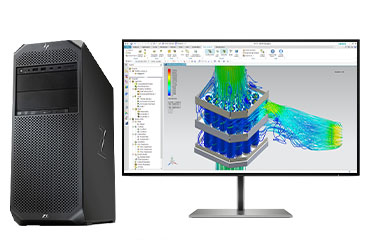 流体仿真计算电脑 HP Z6 G4 工作站（英特尔至强金牌 6246，12核丨192GB DDR4 ECC 内存丨1TB 固态+4TB SATA 机械硬盘丨NVIDIA RTX A4500，20GB显卡丨27英寸显示器）