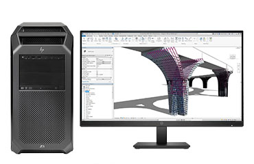 BIM工程师电脑 HP Z8 G4 塔式工作站 （英特尔至强金牌 6244，8核丨192GB DDR4 ECC 内存丨1TB 固态硬盘+4TB 机械硬盘丨NVIDIA RTX A4000，16GB显卡丨27英寸显示器）