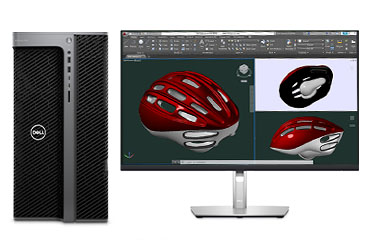 三维模型渲染电脑  戴尔T7960塔式工作站（英特尔至强 W5-3423，12 核丨128GB，DDR5，ECC 内存丨1TB 固态+8TB 机械硬盘丨RTX A2000, 12GB 专业显卡丨戴尔P2723DE显示器）