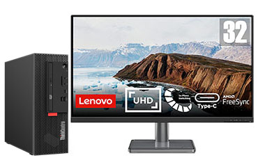 联想ThinkCentre K70 小型台式机（英特尔酷睿i7-14700，20核丨32GB DDR4 内存丨1TB PCle 固态+2TB 3.5寸 7200rpm SATA 硬盘丨31.5英寸 4K超清显示器）