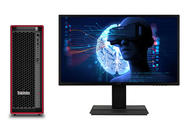 联想ThinkStation P5 VR图形工作站（英特尔至强 W3-2435，8核丨128GB DDR5-4800 ECC 内存丨2TB NVMe M.2 固态硬盘丨RTX 4070，12GB 显卡丨联想27寸显示器）